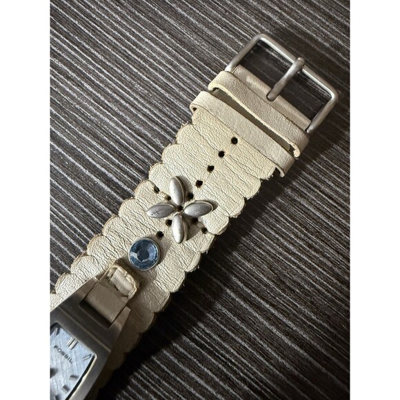 NEW Vintage 2000s Fossil Leather Watch Strap RARE Blue Face Beauty Y2K Rustic - Picture 7 of 13